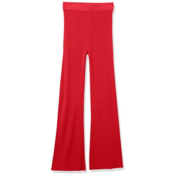 The Drop Women's Ellison Rib Flare Leg Sweater Pant, Candy Apple Red, XS