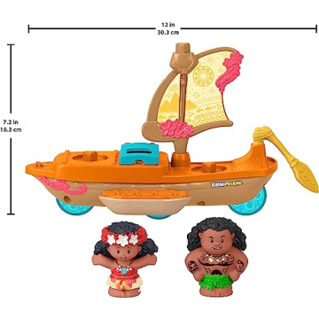 Fisher-Price Little People Moana & Maui Sailboat Toy