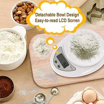 Digital Food Scale, LATOW Food Kitchen Scale Digital Cooking Weight Scale Food Scale Bowl with Ounce...