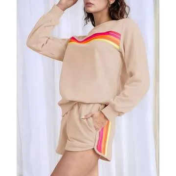 SELINK Women 2 Piece Outfits Sweatsuit Casual Travel Khaki