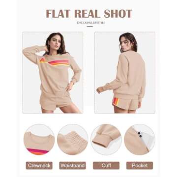 SELINK Women 2 Piece Outfits Sweatsuit Casual Travel Khaki