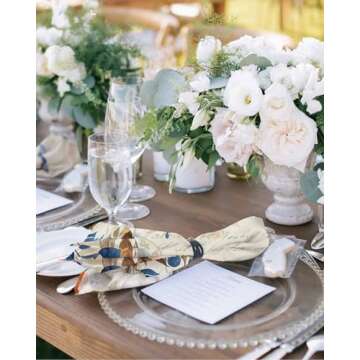 Lsrtoss Fall Blue Pumpkins Cloth Napkins Set of 8 Reusable Dinner Napkins, Thanksgiving Cocktail Nap...