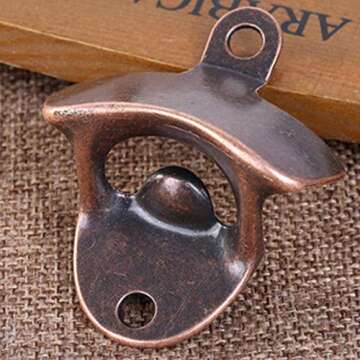 Bottle Opener Wall Mounted 10 Pack Rustic Beer Opener Set Vintage Look with Mounting Screws for Kitc...