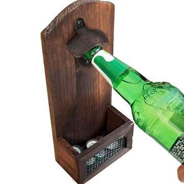 Bottle Opener Wall Mounted 10 Pack Rustic Beer Opener Set Vintage Look with Mounting Screws for Kitchen Cafe Bars