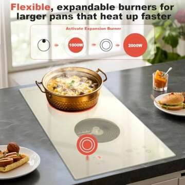 Karinear Electric Cooktop with Timer & Child Lock