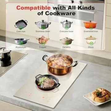 Karinear Electric Cooktop with Timer & Child Lock