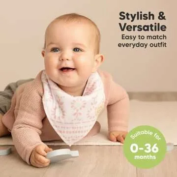 8-Pack Organic Baby Bandana Bibs for Girls - Stylish & Absorbent