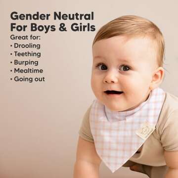 8-Pack Organic Baby Bandana Bibs for Girls - Stylish & Absorbent