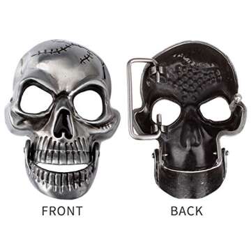 Moolecole Skull Head Leather Belt for Stylish Men