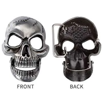 Moolecole Skull Head Leather Belt for Stylish Men