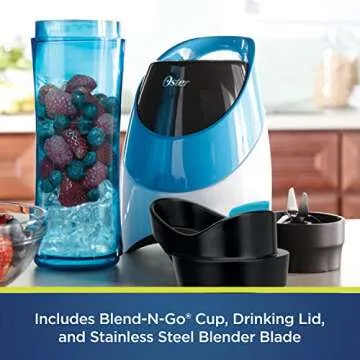 Oster BLSTPB-WBL My Blend 250-Watt Blender with Travel Sport Bottle, Light Powder Blue