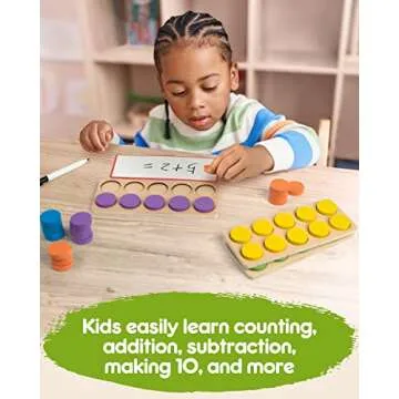 SYNARRY Wooden Ten-Frame Set for Kids 3-8 Learning Math