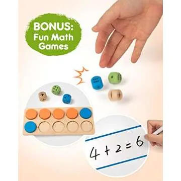 SYNARRY Wooden Ten-Frame Set for Kids 3-8 Learning Math