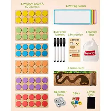SYNARRY Wooden Ten-Frame Set for Kids 3-8 Learning Math