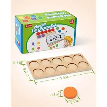 SYNARRY Wooden Ten-Frame Set for Kids 3-8 Learning Math