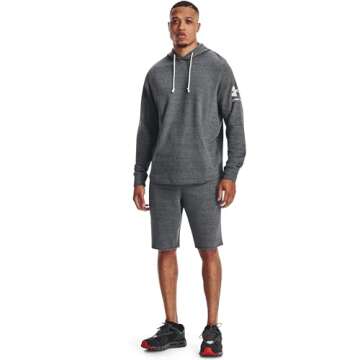 Under Armour mens Rival Terry Shorts , Pitch Gray Full Heather (012)/Onyx White , XX-Large