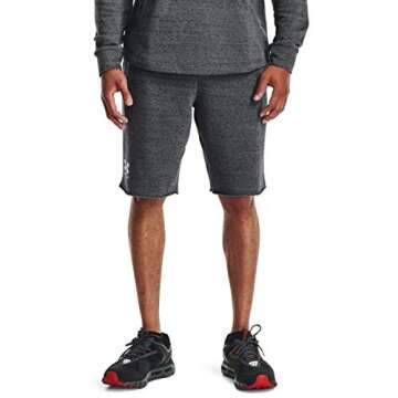 Under Armour mens Rival Terry Shorts , Pitch Gray Full Heather (012)/Onyx White , XX-Large