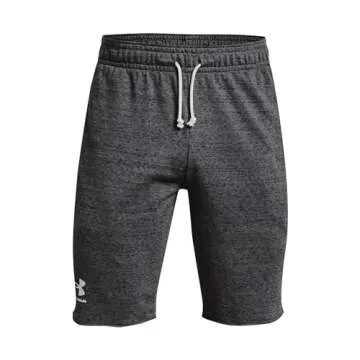 Under Armour mens Rival Terry Shorts , Pitch Gray Full Heather (012)/Onyx White , XX-Large