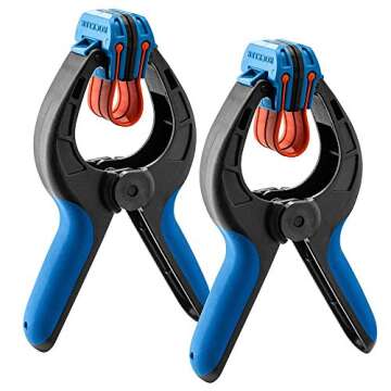Rockler Medium Spring Clamps - Easy Squeeze Bandy Clamps for Woodworking
