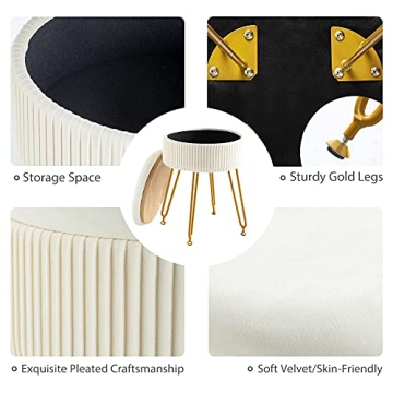 LUE BONA Velvet Ottoman Stool 18” - Stylish & Versatile