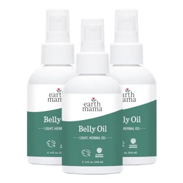 Earth Mama Organic Belly Oil for Dry Skin and Stretch Mark Prevention—4-Fl. Oz (3-Pack)