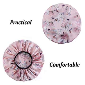 Satin Silk Bonnet Sleep Cap - Printing Soft Extra Large Wide Band S Women Night Hat For Long Curly Natural Hair Cap Salon Silk Scarf Chemo Patient Slouch Slouchy, Christmas Santa Day Gifts For Women