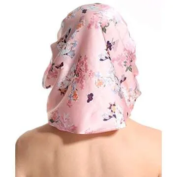 Satin Silk Bonnet Sleep Cap - Printing Soft Extra Large Wide Band S Women Night Hat For Long Curly Natural Hair Cap Salon Silk Scarf Chemo Patient Slouch Slouchy, Christmas Santa Day Gifts For Women