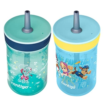 Contigo Paw Patrol Spill-Proof Kids Tumbler with Straw | BPA-Free Plastic Water Bottle | 14oz, 2-Pack for Home, School, Travel