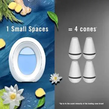 Febreze Small Spaces Air Freshener, Odor-Fighting, Plug In Alternative, Air Fresheners for Home and Bathroom and Kitchen, Ocean Scent, 4 Count (Pack of 1)
