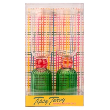 ban.do 6.6oz Cocktail Glasses Set Vibrant Bar Essential