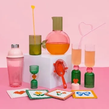 ban.do 6.6oz Cocktail Glasses Set Vibrant Bar Essential