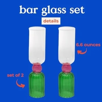 ban.do 6.6oz Cocktail Glasses Set Vibrant Bar Essential