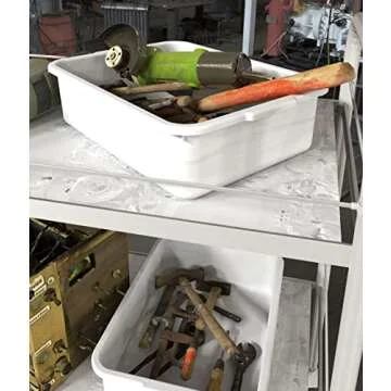 5-Pack Commercial Bus Tubs Box/Tote Box, White Plastic Storage Bin with Handles/Wash Basin Tub (8 Liter)