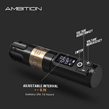 Ambition Wireless Tattoo Machine with Extra Battery and Needles
