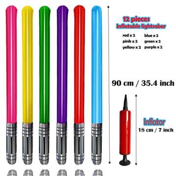 Smilixin 13 Pieces Inflatable Light Saber Party Swords