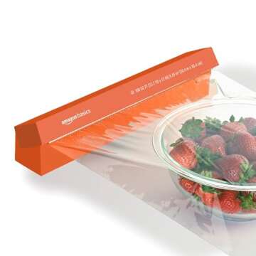 Amazon Basics Plastic Wrap, 300 Sq Ft, Pack of 3, 100 Sq Ft Rolls