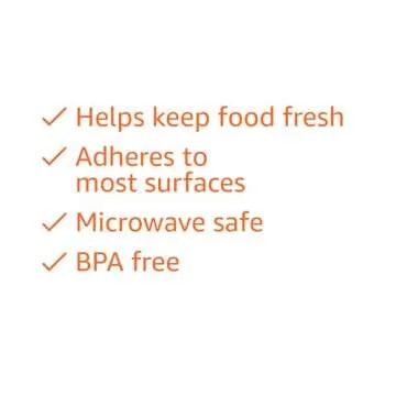 Amazon Basics Plastic Wrap, 300 Sq Ft, Pack of 3, 100 Sq Ft Rolls