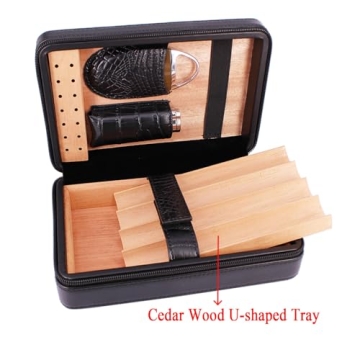TOIKA Elegant Cigar Humidor with Cutter and Lighter Set