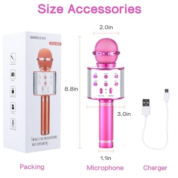 IJO Bluetooth Karaoke Microphone for Kids 3-10