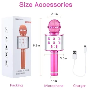 IJO Bluetooth Karaoke Microphone for Kids 3-10