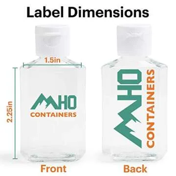 MHO Containers | Empty Clear Travel Refillable Flip-Top Bottles - BPA/No Parabens, 60millileter/2ounce - Set of 6