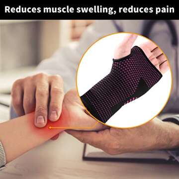 ABYON Wrist Compression Sleeves (Pair) for Carpal Tunnel and Pain Relief Treatment,Wrist Support for Women and Men.Breathable and Sweat-Absorbing carpal tunnel wrist brace