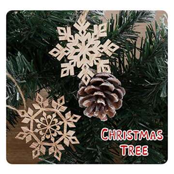 ilauke 16 pcs Unfinished Snowflake Ornaments Set for Christmas