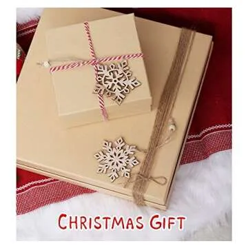 ilauke 16 pcs Unfinished Snowflake Ornaments Set for Christmas