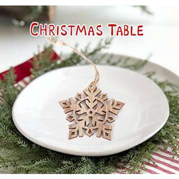 ilauke 16 pcs Unfinished Snowflake Ornaments Set for Christmas