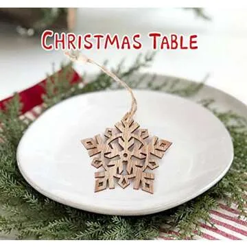 ilauke 16 pcs Unfinished Snowflake Ornaments Set for Christmas