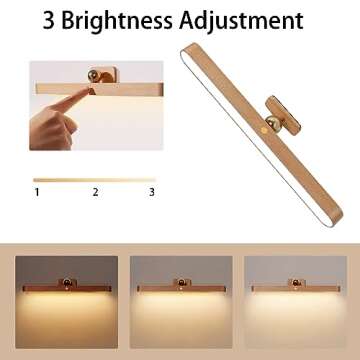 HBGFHG Led 360° Rotatable Magnetic Light Battery Operated Vanity Wall Lights USB Rechargeable Dimma...