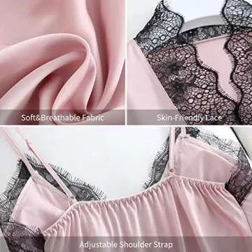 SAPJON 4pcs Silk Pajama Set for Women Sleepwear