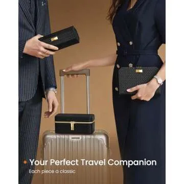 SONGMICS HOME RONNE Collection - 3-Slot Mens Jewelry Box, Watch Travel Case, PU Leather Watch Box, 3.9 x 7.9 x 3.5 Inches, Gift Idea, Ink Black Surface, Ink Black Lining UJWB017B01