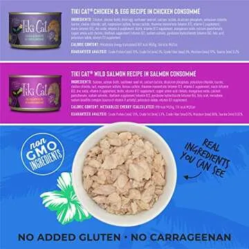 Tiki Cat Luau Variety Pack, Succulent Combinations of Real Shredded Protein in a Rich Flavorful Consumme, Grain-Free Balanced Nutrition Wet Canned Cat Food, For All Life Stages, 6 oz. Cans (Pack of 8)